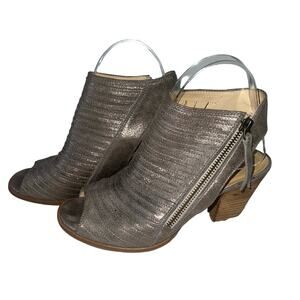 Paul Green Cayanne Metallic Leather Peep Toe Bootie Sandal Size EU 38 or US 7.5